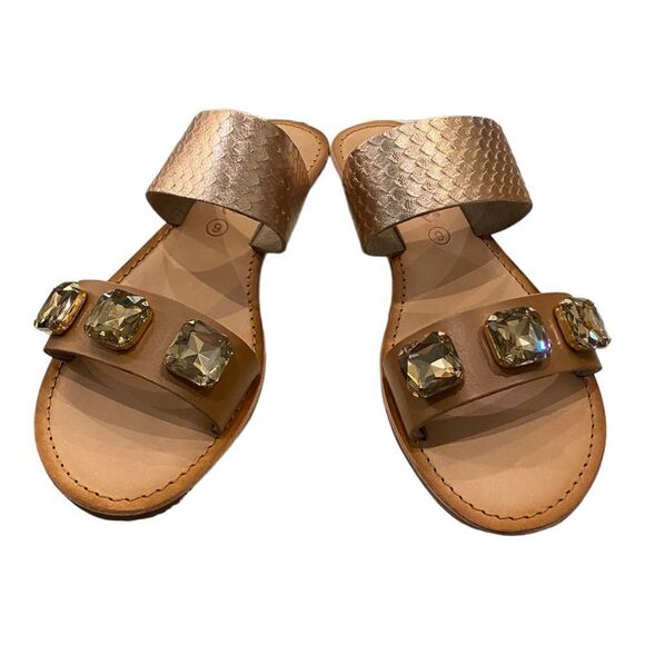 CALLISTO Wrigley Women's Gold Slide Jewelled Sandals NEW 9 - Picture 3 of 6